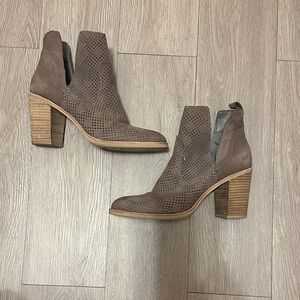 Dolce Vita Taupe Perforated Heeled Boots